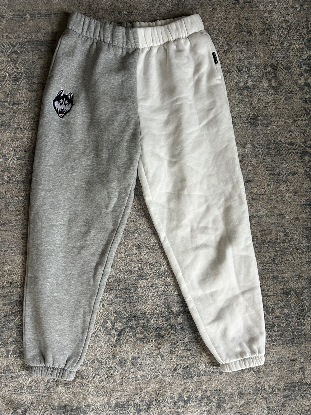 Uconn Hype and Vice Two-Tone Gray & White Sweatpant Joggers